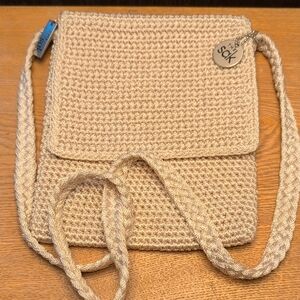 The Sak EUC Handmade Beige Crossbody Bag